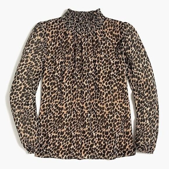 NWT J. Crew Small Leopard Long-sleeve Mocknec - Picture 4 of 4